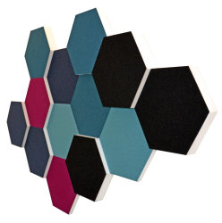 Akustik-Hexagon Basotect&reg; wei&szlig; &Oslash; 20 cm mit Beschichtung